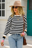 WOMENS STRIPE CASUAL TOP - Doublju