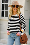 WOMENS STRIPE CASUAL TOP - Doublju