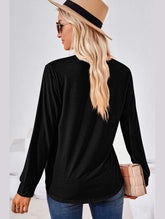 WOMEN SQUARE NECK FLUTTER LONG SLEEVE TOP - Doublju