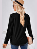 WOMEN SQUARE NECK FLUTTER LONG SLEEVE TOP - Doublju
