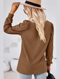 WOMEN PATTERN STITCHED SQUARE NECK PUFF SLEEVE TOP - Doublju