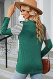 LEOPARD STRIPE BLOCKED CASUAL PULLOVER - Doublju