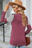 LEOPARD STRIPE BLOCKED CASUAL PULLOVER - Doublju