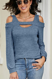 WOMEN CUT OUT SHOULDER SEXY PULLOVER TOP - Doublju