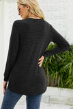 WOMEN ROUND NECK LACED HEM DETAILED PULLOVER TOP - Doublju