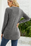 WOMEN ROUND NECK LACED HEM DETAILED PULLOVER TOP - Doublju