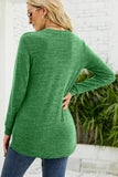 WOMEN ROUND NECK LACED HEM DETAILED PULLOVER TOP - Doublju