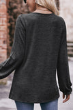 WOMEN OVERSIZED LOOSE FIT SHIRRED PULLOVER TOP