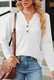 WOMEN BUTTON NECK KNITTED DAILY TOP