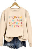 WOMEN LETTERING PRINT LOOSE FIT PULLOVER TOP