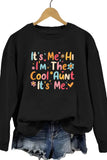 WOMEN LETTERING PRINT LOOSE FIT PULLOVER TOP
