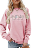 WOMEN LETTER PRINTING LONG SLEEVE PULLOVER