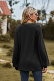 WOMEN V NECK LONG SLEEVE LOOSE FIT CASUAL TOP