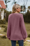 WOMEN V NECK LONG SLEEVE LOOSE FIT CASUAL TOP