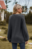 WOMEN V NECK LONG SLEEVE LOOSE FIT CASUAL TOP