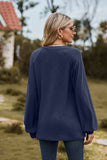 WOMEN V NECK LONG SLEEVE LOOSE FIT CASUAL TOP
