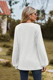 WOMEN V NECK LONG SLEEVE LOOSE FIT CASUAL TOP