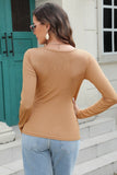 WOMEN BASIC SIMPLE TIGHT SLIM FIT U NECK T SHIRT