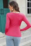 WOMEN BASIC SIMPLE TIGHT SLIM FIT U NECK T SHIRT
