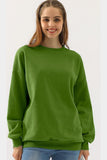 CREW NECK LONG SLEEVE PULLOVER TOPS SWEATSHIRT - Doublju
