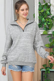 LONG SLEEVE ZIP UP HIGH NECK CASUAL PULLOVER ANORAK