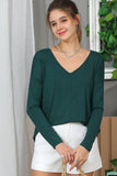 LONG SLEEVE V NECK TRENDY TUNIC TOP