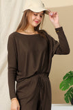 LONG SLEEVE WIDE ROUND NECK BASIC TUNIC TOP