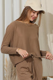 LONG SLEEVE WIDE ROUND NECK BASIC TUNIC TOP