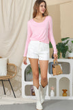 LONG SLEEVE ROUND NECK TUNIC CASUAL T SHIRT