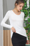 LONG SLEEVE ROUND NECK TUNIC CASUAL T SHIRT