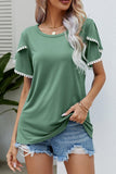 DOUBLE LAYERED SHORT SLEEVE CASUAL TOP - Doublju