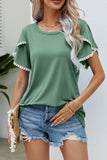 DOUBLE LAYERED SHORT SLEEVE CASUAL TOP - Doublju
