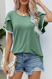 DOUBLE LAYERED SHORT SLEEVE CASUAL TOP - Doublju