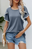 DOUBLE LAYERED SHORT SLEEVE CASUAL TOP - Doublju