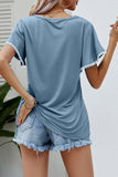 DOUBLE LAYERED SHORT SLEEVE CASUAL TOP - Doublju