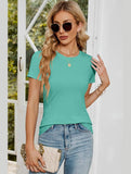 SIMPLE BASIC CREW NECK KNIT TOP - Doublju