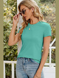 SIMPLE BASIC CREW NECK KNIT TOP - Doublju