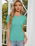 SIMPLE BASIC CREW NECK KNIT TOP - Doublju