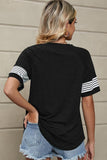 LOOSE FIT CREWNECK LINE POINT SHORT SLEEVE TEE - Doublju