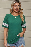 LOOSE FIT CREWNECK LINE POINT SHORT SLEEVE TEE - Doublju