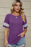 LOOSE FIT CREWNECK LINE POINT SHORT SLEEVE TEE - Doublju