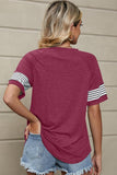 LOOSE FIT CREWNECK LINE POINT SHORT SLEEVE TEE - Doublju