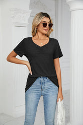 SUMMER PLEATED NEW CASUAL TOP - Doublju