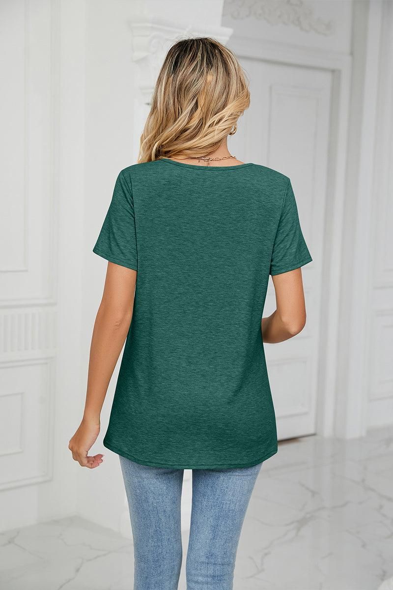 SUMMER PLEATED NEW CASUAL TOP - Doublju