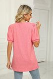 SQUARED NECKLINES RUFFLED LOOSE TEES - Doublju