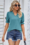 PRINCESS PUFF SHORT SLEEVE V NECK TEE - Doublju
