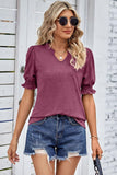 PRINCESS PUFF SHORT SLEEVE V NECK TEE - Doublju