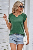 DRAPED SHORT SLEEVE WOMEN DAILY T SHIRTS - Doublju