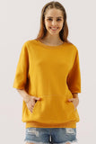 OVERSIZED SWEATSHIRT WITH KANGAROO POCKET - Doublju