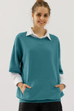 OVERSIZED SWEATSHIRT WITH KANGAROO POCKET - Doublju